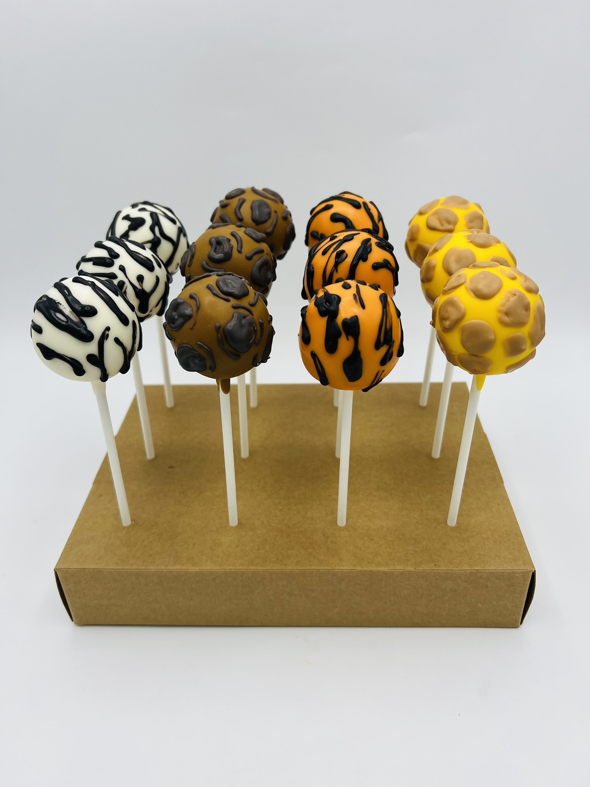 Custom safari animal themed cake pops zebra giraffe Bay Area